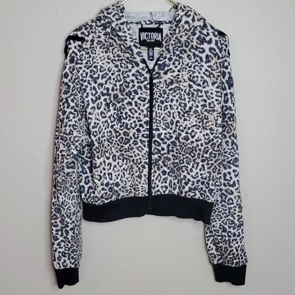 Victoria's Secret Sport Leopard Zip Front Hoodie - Picture 7 of 9